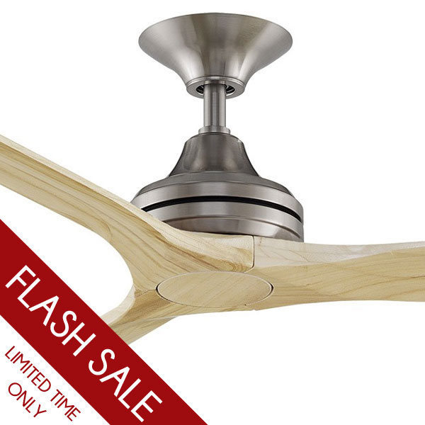 Spitfire Ceiling Fan Brushed Nickel with Natural Blades 60"