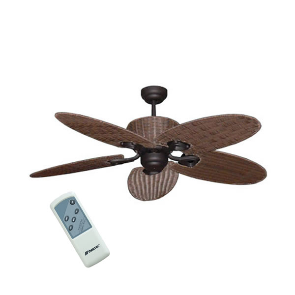 Hamilton Ceiling Fan Old Bronze With Palm Leaf Blades - Martec Fan