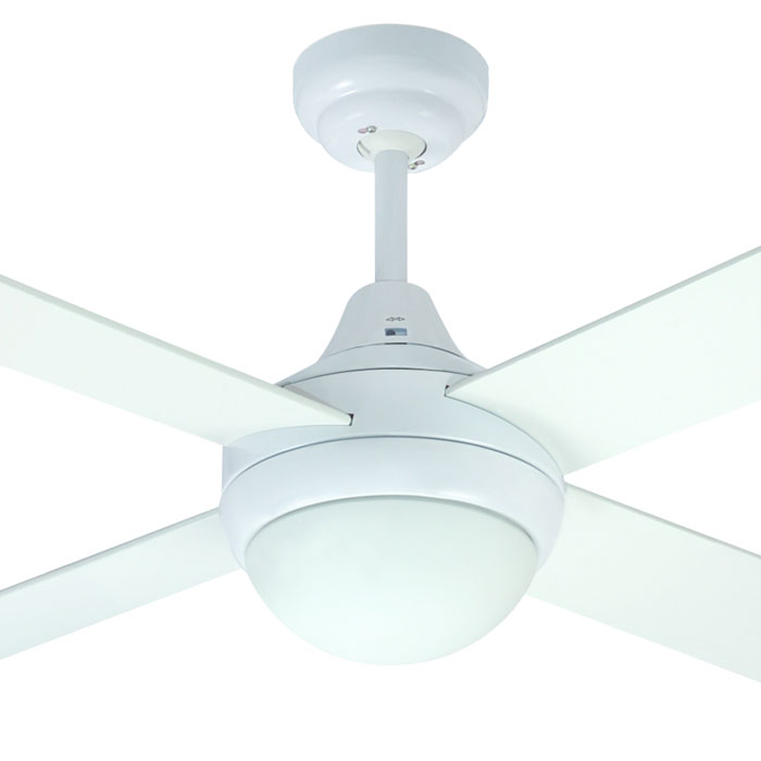 Glendale Ceiling Fan with Light by Mercator – White 48″