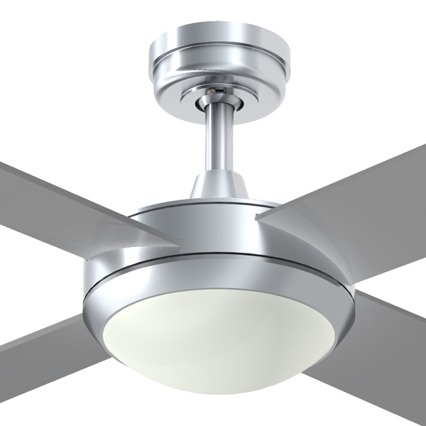 Brushed Aluminium Intercept 2 Ceiling Fan With Halogen Light Intercept 2 Ceiling
