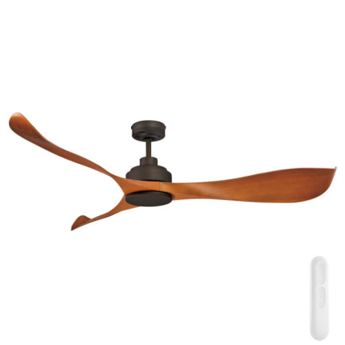 Eagle V2 DC Ceiling Fan by Mercator with Remote - Oil Rubbed Bronze with Timber-style Blades 56"