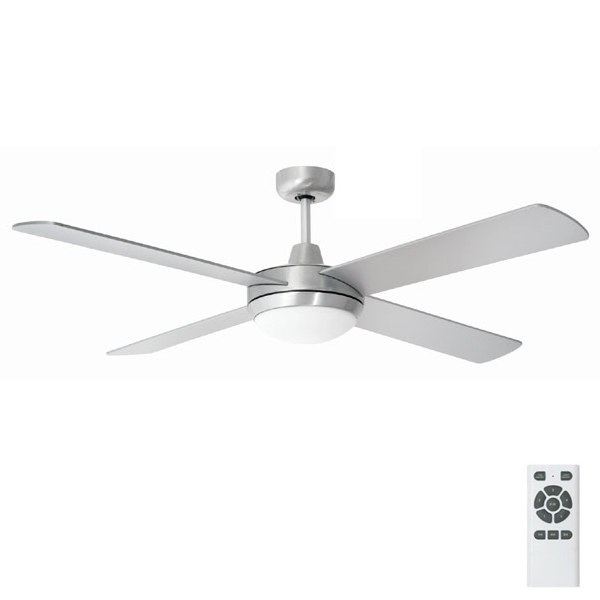 Tempest Dc Ceiling Fan With Led Light And Remote Control Brushed Aluminium 52