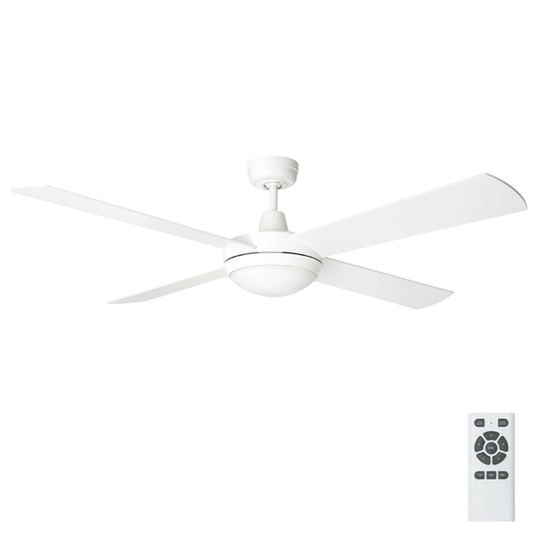 Tempest Dc Ceiling Fan With Led Light 52 White By Brilliant