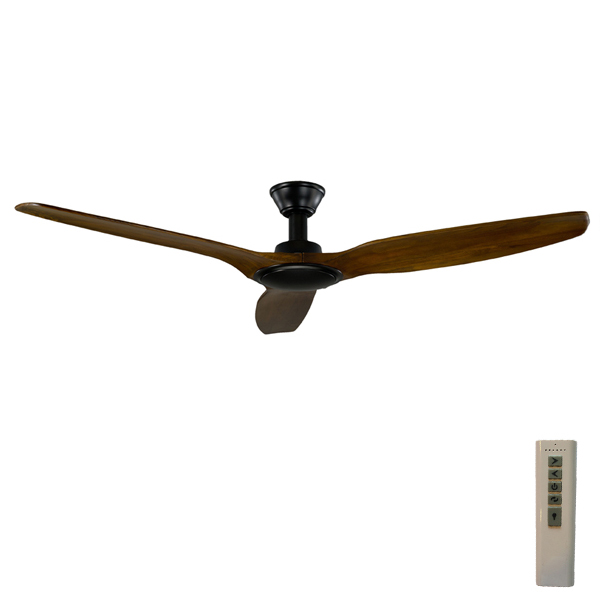 Trident Dc Ceiling Fan High Airflow Black With Dark Walnut Blades 70