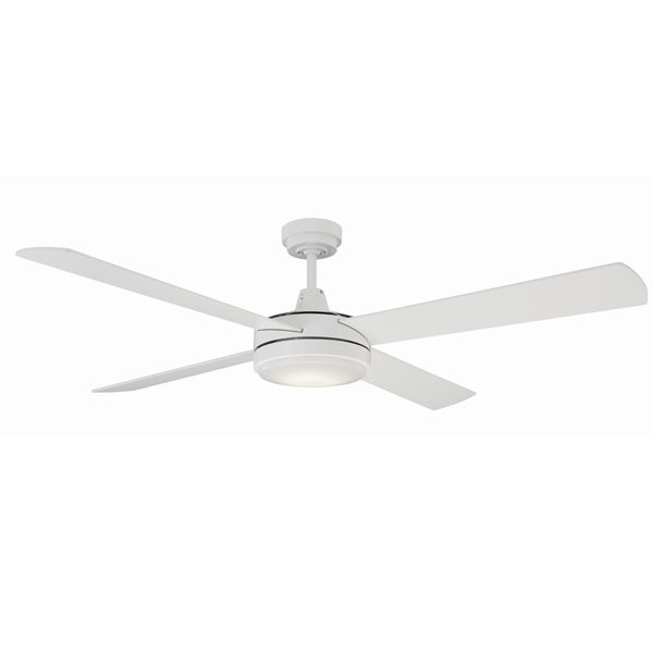 Luna 52 Ceiling Fan With Led Light By Mercator White