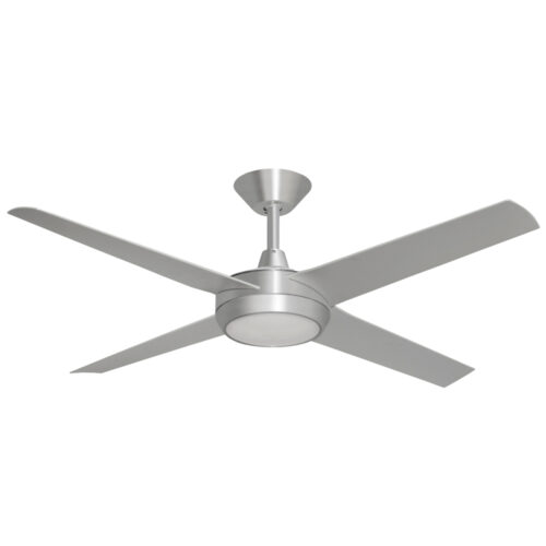 Concept AC Ceiling Fan by Hunter Pacific with LED Light - Brushed Aluminium with Silver Blades 52"