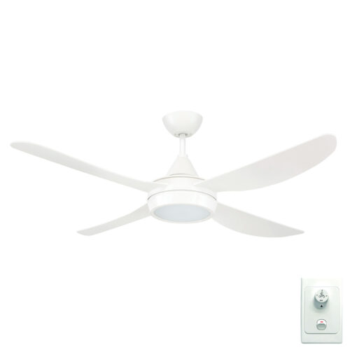 Brilliant Vector AC Ceiling Fan with CCT LED Light White 52"