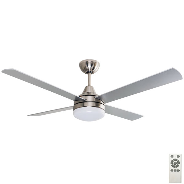 Mercator Cardiff Dc Ceiling Fan W Light Remote 52 In Brushed