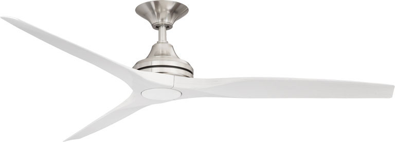 Brushed Nickel Spitfire Ceiling with White Washed Plastic Blades