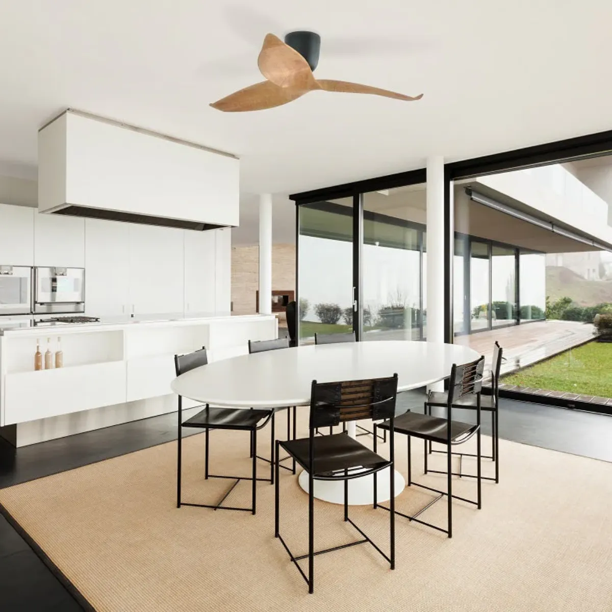 AE+3 DC Ceiling Fan by Aeratron with Remote - Black with Timber Style ABS Blades 60" - Image 2