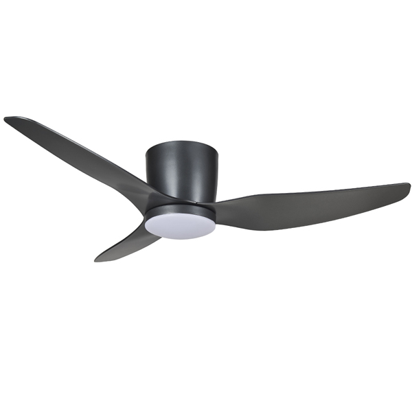 Flush Ceiling Fan With Cct Led Light By Martec Titanium Satin 50