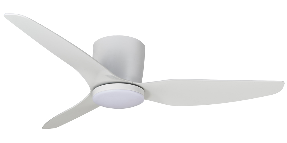 Flush Ceiling Fan By Martec With Cct Led And Remote White 50 - Ceiling Fan And Led Light Dimmer