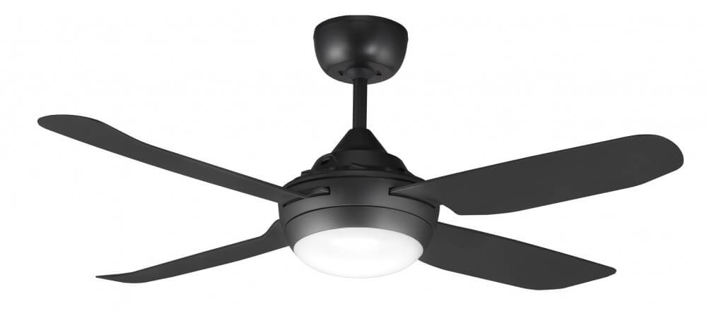 Spinika Ceiling Fan With Led Light In Matte Black 52