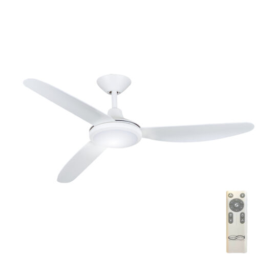Polar V2 DC Ceiling Fan by Hunter Pacific with LED Light - White 56"