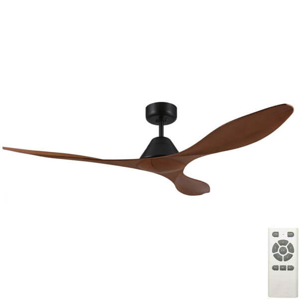 Black And Teak Nevis Dc Ceiling Fan With Remote By Eglo 52