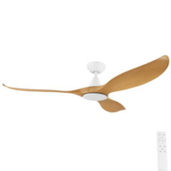 noosa dc ceiling fan white with bamboo 60