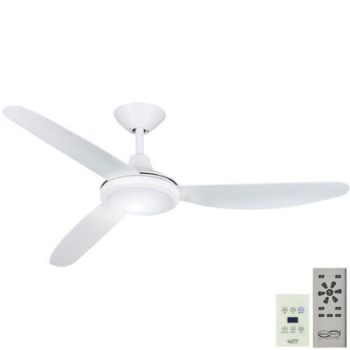 polar dc ceiling fan with led light and wall control white