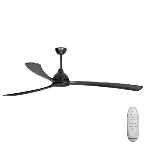 Sanctuary DC Ceiling Fan by Fanco - Black with Black Timber Blades 86" - main