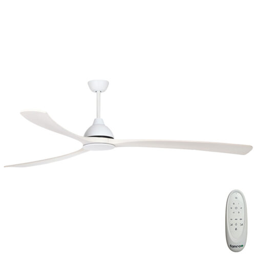 Sanctuary DC Ceiling Fan by Fanco - White with Timber Blades 86" - main