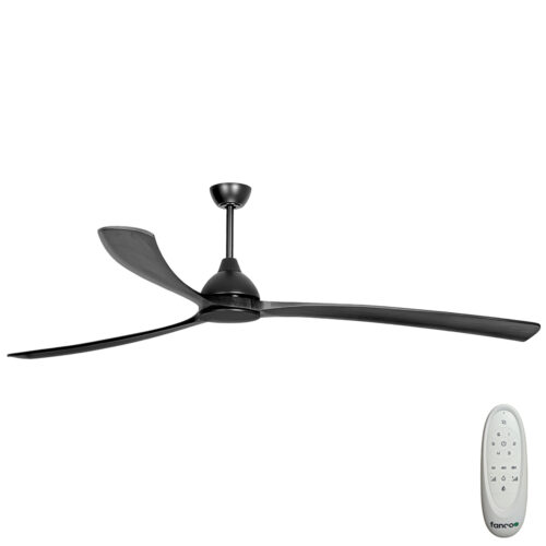 Sanctuary DC Ceiling Fan by Fanco - Black with Black Timber Blades 92" - main