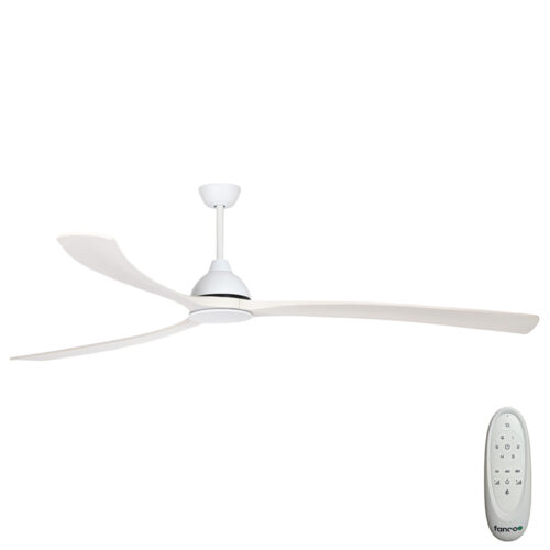 Sanctuary DC Ceiling Fan by Fanco - White with Timber Blades 92" - main
