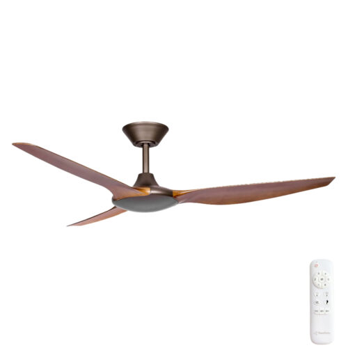Delta DC 56" Ceiling Fan by Three Sixty with Remote in Oil Rubbed Bronze in Koa Blades
