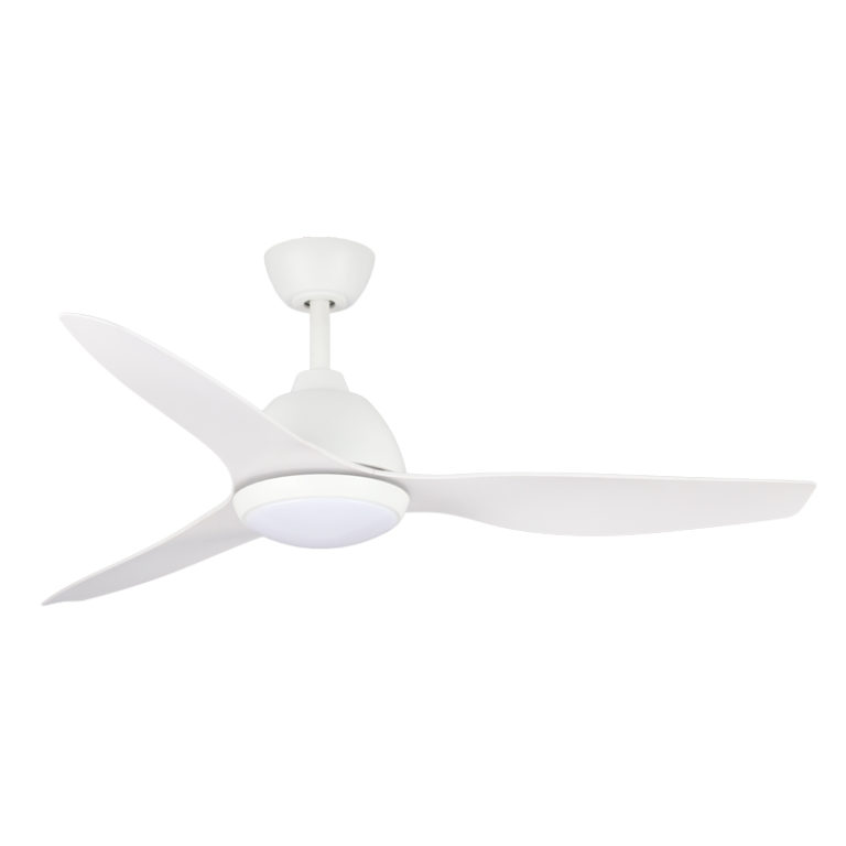 Claro Whisper Ceiling Fan with CCT LED & Wall Control - White 48 ...