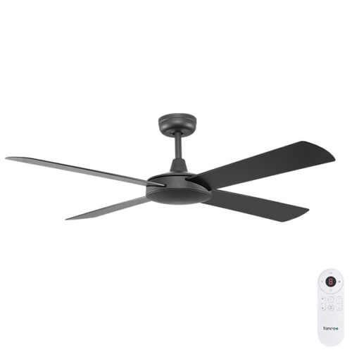 Eco Silent Deluxe DC 56" Ceiling Fan in Black with Remote
