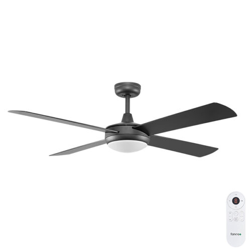 Fanco Eco Silent Deluxe DC Ceiling Fan with CCT LED Light & Remote - Black 56"