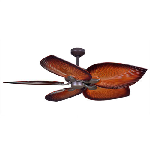 Tropicana Outdoor AC Ceiling Fan by Three Sixty – Oil Rubbed Bronze with Palm Brown Blades 54″