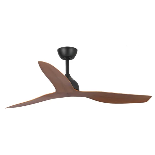 Eco Style DC Ceiling Fan by Fanco with Remote - Black with Koa Timber Style ABS Blades 52"