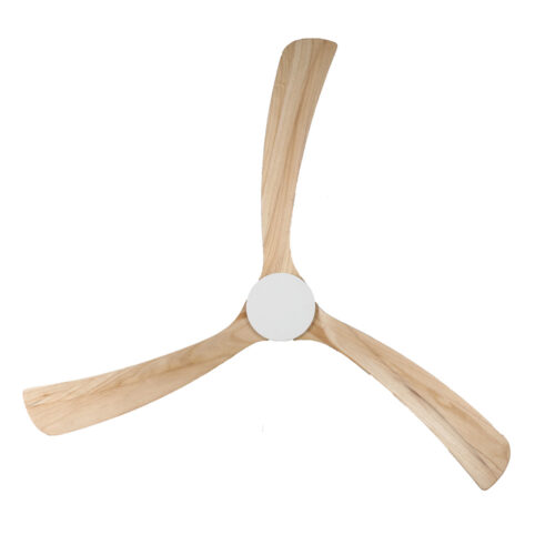 Sanctuary DC Ceiling Fan 70" by Fanco - White with Natural Timber Blades - underview