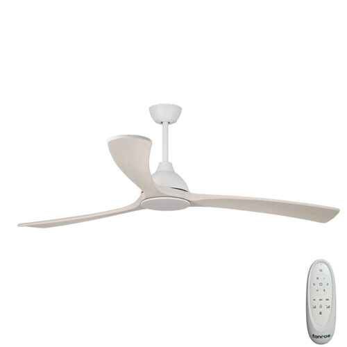 Sanctuary DC Ceiling Fan by Fanco - White with Solid Timber Blades 70" - main