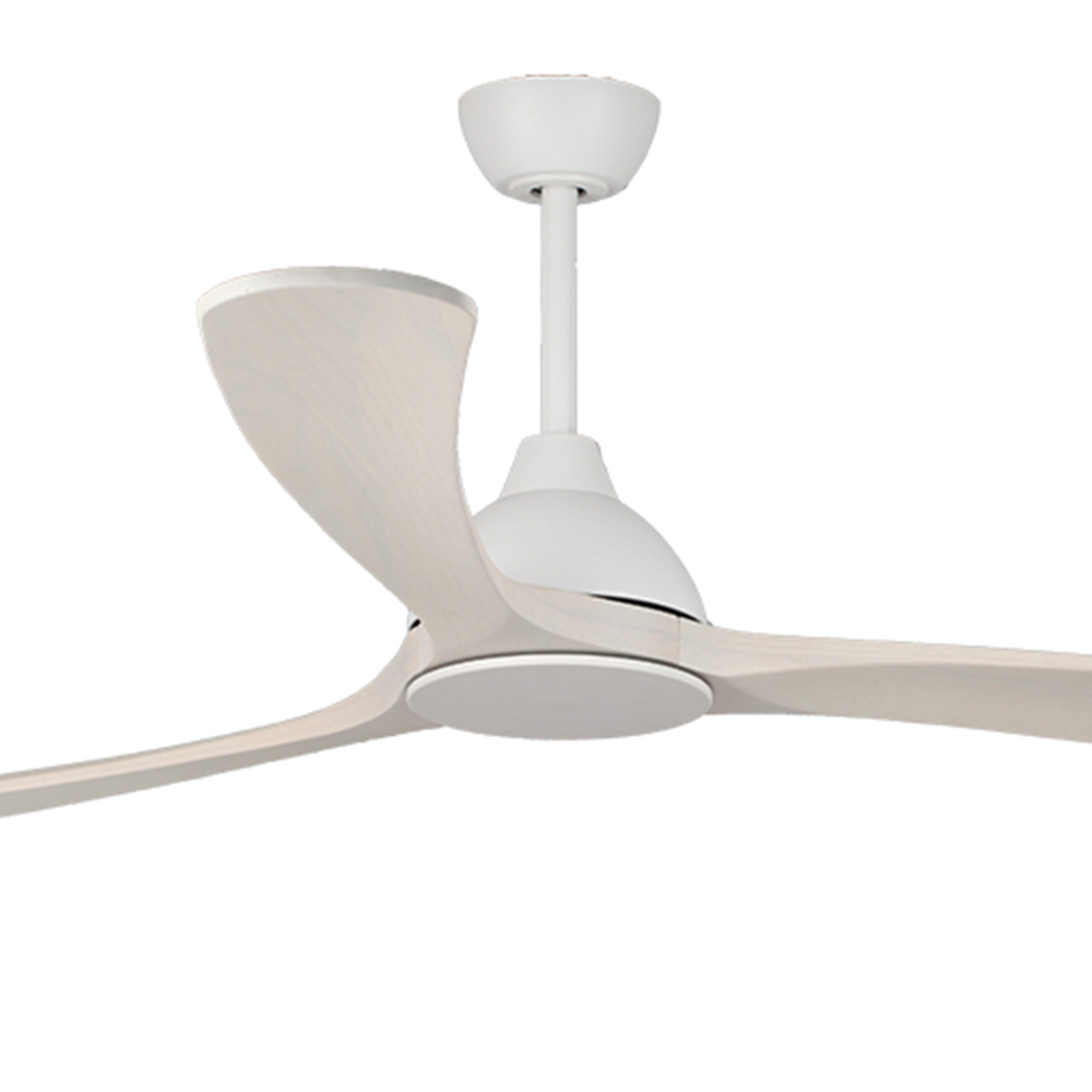 Sanctuary DC Ceiling Fan by Fanco - White with Solid Timber Blades 70" - close up