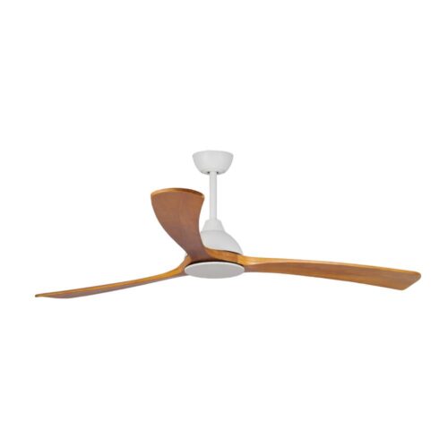 Sanctuary DC Ceiling Fan by Fanco - White with Teak Timber Blades 70" - main
