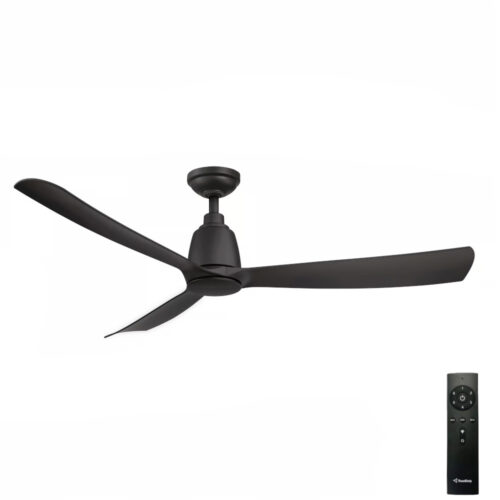 Three Sixty Kute DC Ceiling Fan with Remote in Black 52-inch