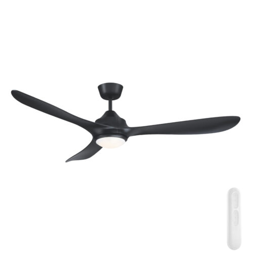 Juno DC Ceiling Fan by Mercator with LED Light - Black 56"