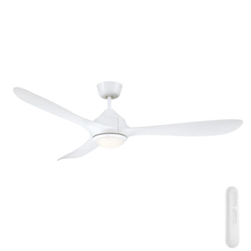 Juno DC Ceiling Fan by Mercator with LED Light - White 56"