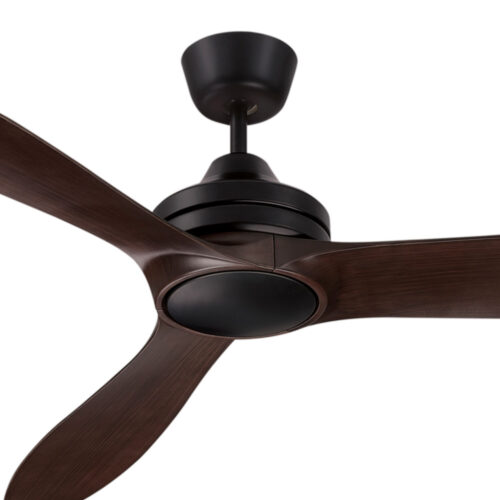 Lora DC Ceiling Fan by Mercator - Black with Dark Timber Blades 60" - Image 2