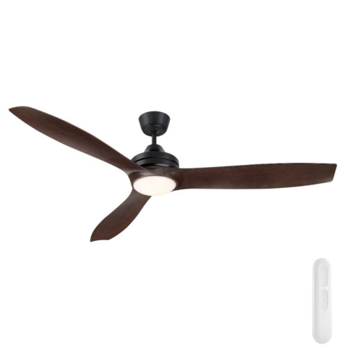 Mercator Lora DC Ceiling Fan with CCT LED Light - Black & Dark Timber 60"