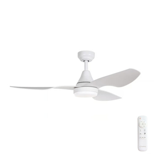 Simplicity DC Ceiling Fan by Three Sixty with LED Light - White 45"