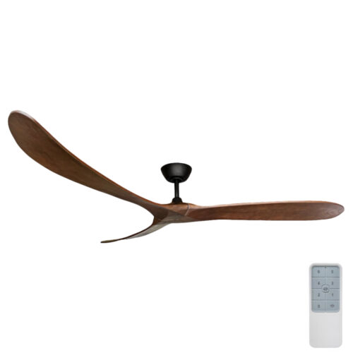 Timbr DC Ceiling Fan by Three Sixty with Remote - Black with Walnut Blades 72"