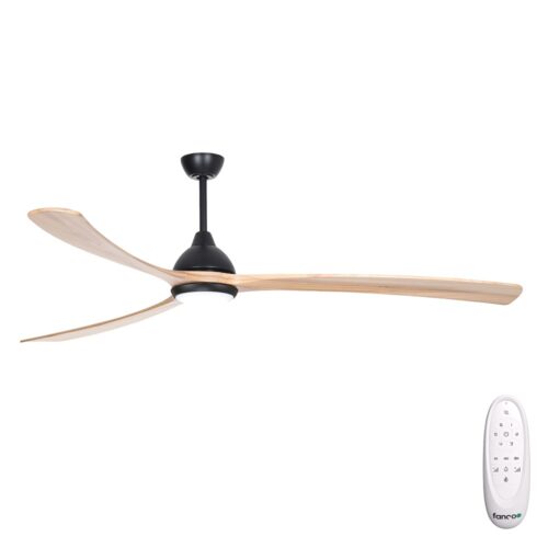 Fanco Sanctuary DC Ceiling Fan 86" - Black/Natural with LED Light - main