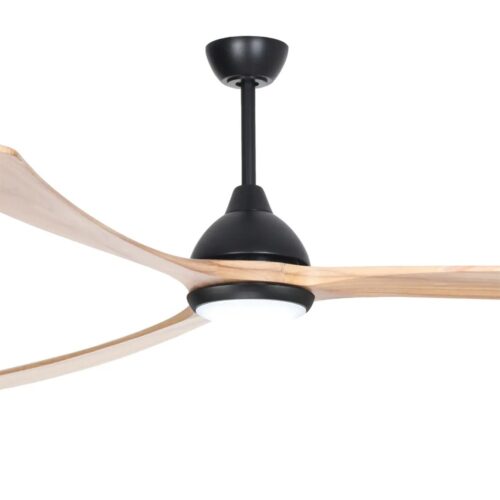 Fanco Sanctuary DC Ceiling Fan 86" - Black/Natural with LED Light - close up