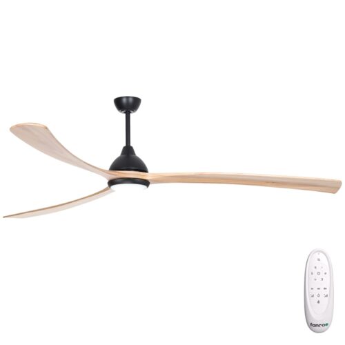 Fanco Sanctuary DC Ceiling Fan 92" - Black/Natural - main