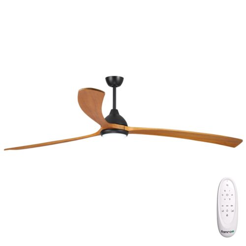 Fanco Sanctuary DC Ceiling Fan 92" - Black/Teak with LED Light - main
