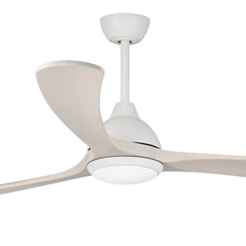 Fanco Sanctuary DC Ceiling Fan with CCT LED Light & Remote - White with Solid Timber Blades 70" - close up
