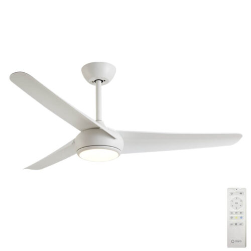 claro designer white ceiling fan with cct led light