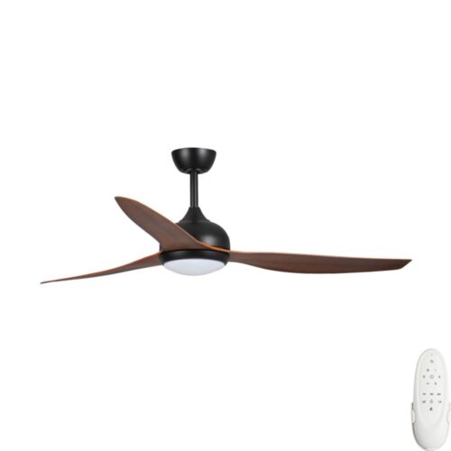 fanco eco style in black with koa blades 60 inch with light
