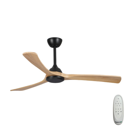 Sanctuary DC Ceiling Fan by Fanco - Black with Natural Blades 52" - main